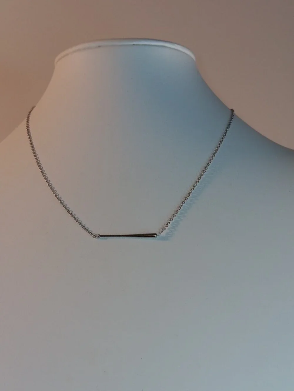 Plunder Silver Bar Pendant Necklace - Silver